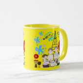 Duftende Blumenspritzer gelb Tasse (VorderseiteRechts)