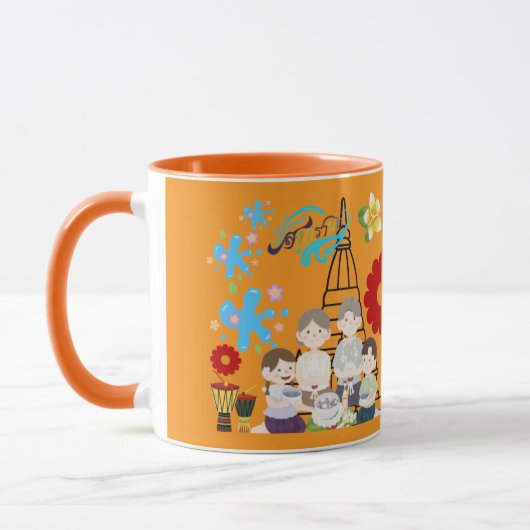 Duftende Blumenspritzer Orange Tasse (Links)