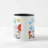 Duftende Blumenspritzer schwarz & weiß Tasse (Zentrum)