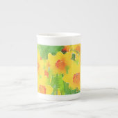 Duftfarbene Aquarellblüte Knochen-China Tasse (Vorderseite)