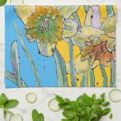 Duftfarbene Blume Blumenfeder-Wasserfarben Geschirrtuch (Gefaltet)