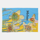 Duftfarbene Blume Blumenfeder-Wasserfarben Geschirrtuch (Horizontal)