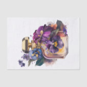 Duftflasche und Lila Morgenglanz Blume Seidenpapier (Vorderseite)