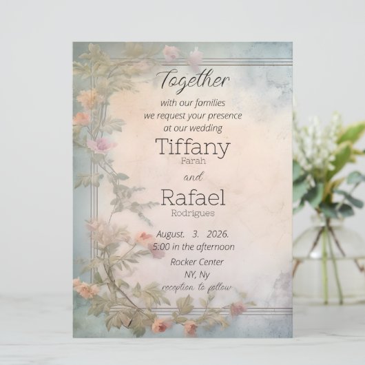 Duftgarten-Wohnung Einladung zur Hochzeit (Stehend Vorderseite)