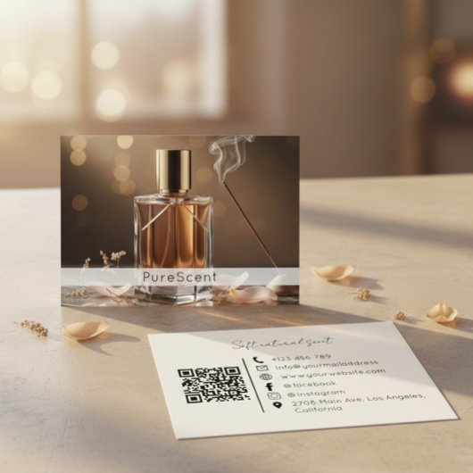 Duftshop-Besuchskarten-QR-Code Parfüm-Marke Visitenkarte