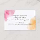 Duftstoffe in Aquarellfarben locken Visitenkarte (Rückseite)