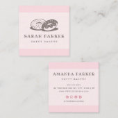 Dughnut Whimsischer Bäckerei pink niedlich Quadratische Visitenkarte (Vorne/Hinten)