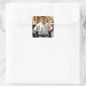 Dugout Quadratischer Aufkleber (Tasche)