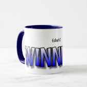 (duh) GEWINNENDE Tasse - Blau (Vorderseite Links)