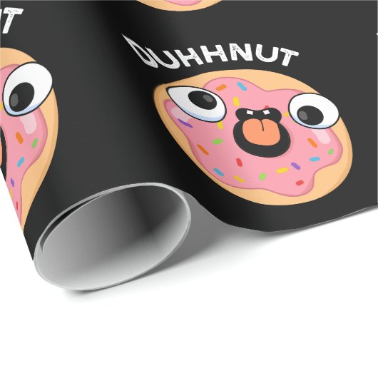 Duhh-nut Funny Albern Donut Pun Dark BG Geschenkpapier (Rolleneckpunkt)