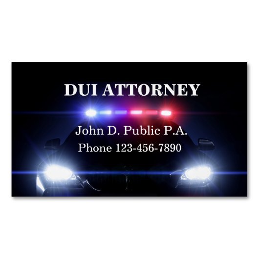 DUI Rechtsanwalt Magnetische Visitenkarte (Vorderseite)