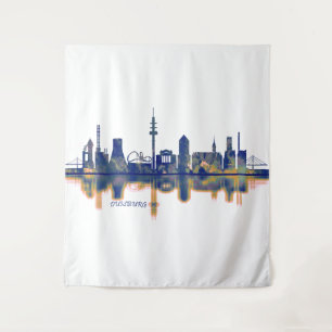 Duisburg Skyline Wandteppich