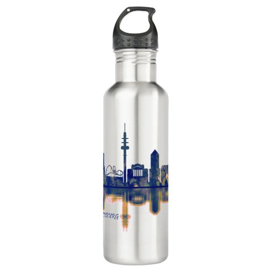 Duisburger Skyline Edelstahlflasche (Vorderseite)