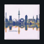 Duisburger Skyline Magnet<br><div class="desc">Dark Blue Skyline von Duisburg,  einer Stadt im Western Deutschlands,  am Rhein- und Ruhrufer</div>