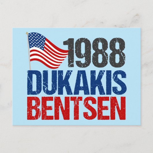 Dukakis Bentsen Funny Retro Wahl 1988 Postkarte (Vorderseite)