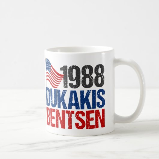 Dukakis Bentsen Retro-Wahl 1988 Kaffeetasse (Rechts)