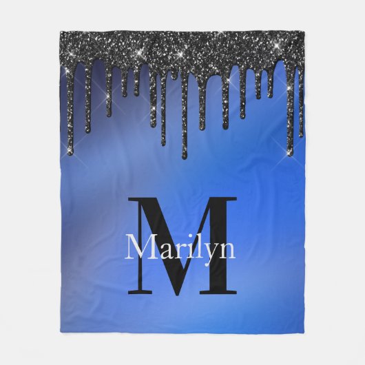 DUKE BLAU UND GLITZER  FLEECEDECKE (Vorderseite)