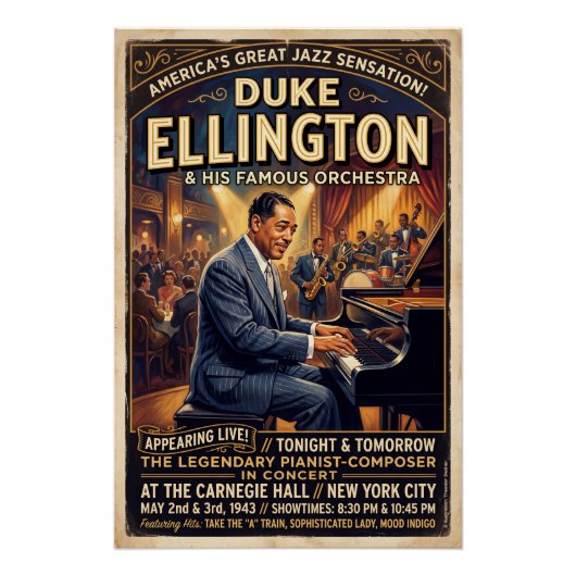 Duke Ellington Live Poster (Vorderseite)