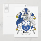 Duke Familienwappen Postkarte (Vorne/Hinten)