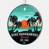 Duke Kahanamoku Beach Hawaii Retro Sunset Souvenir Keramik Ornament (Links)