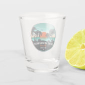 Duke Kahanamoku Beach Hawaii Retro Sunset Souvenir Schnapsglas (Rückseite)