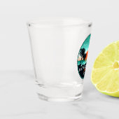 Duke Kahanamoku Beach Hawaii Retro Sunset Souvenir Schnapsglas (Links)