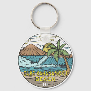 Duke Kahanamoku Beach Hawaii Vintag Schlüsselanhänger