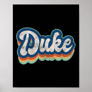 Duke Vorname Junge Retro-Stil 70er 80er Persönlich Poster