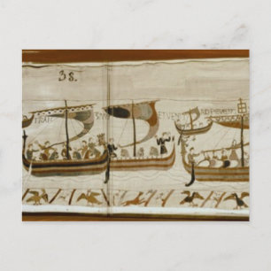 Duke William und seine Flotte durchqueren Pevensey Postkarte