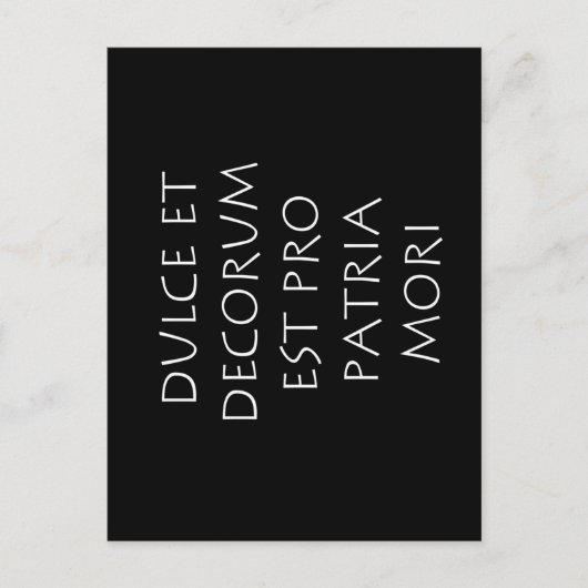 Dulce et dekoration est pro patria mori postkarte (Vorderseite)