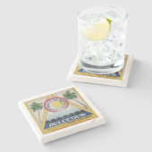 Dulce Tau-Marmor-Untersetzer Steinuntersetzer (Seitenansicht)