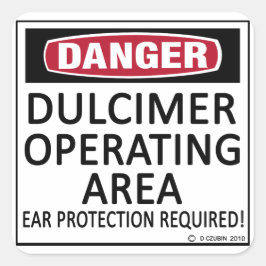 Dulcimer-Betriebsbereich Quadratischer Aufkleber