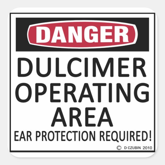 Dulcimer-Betriebsbereich Quadratischer Aufkleber (Vorderseite)