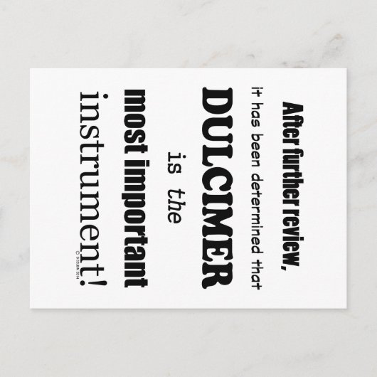 Dulcimer das wichtigste Instrument Postkarte (Vorderseite)