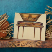 Dulcimer in einem gemalten Klangkasten, 18. Jh. Fotoplatte (Seite)