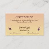 Dulcimer-Lektionen Visitenkarte (Rückseite)