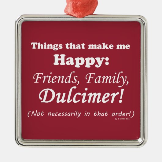 Dulcimer macht mich glücklich silbernes ornament (Vorne)