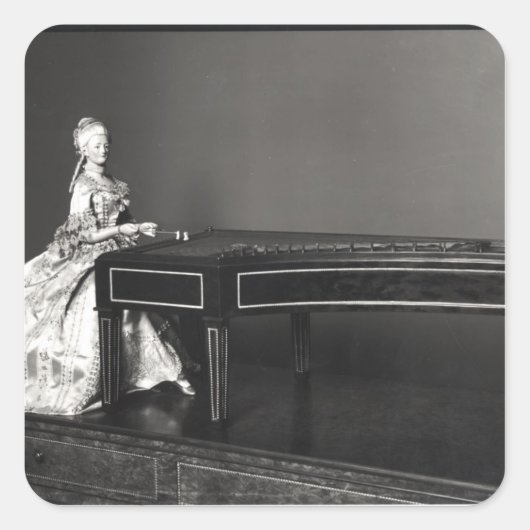 Dulcimer Player Quadratischer Aufkleber (Vorderseite)