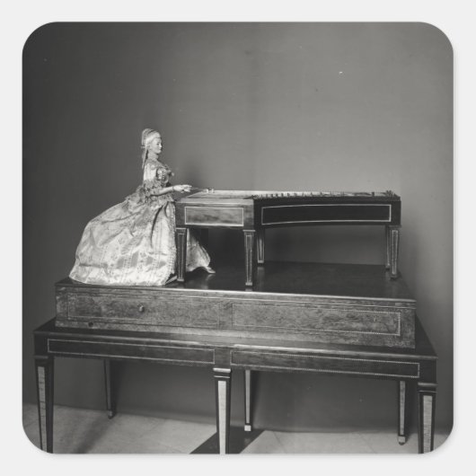 Dulcimer Player Quadratischer Aufkleber (Vorderseite)