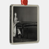 Dulcimer-Spieler Silbernes Ornament (Rechts)