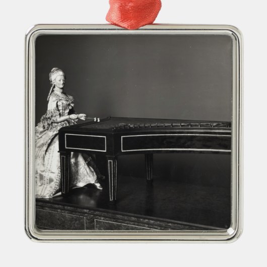 Dulcimer-Spieler Silbernes Ornament (Vorne)