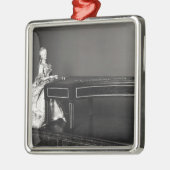 Dulcimer-Spieler Silbernes Ornament (Links)