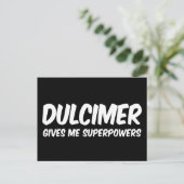 Dulcimer Superpower Funny Superhero Music Postkarte (Stehend Vorderseite)