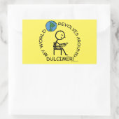 Dulcimer - Welt dreht sich um den rechteckigen Tic Rechteckiger Aufkleber (Tasche)