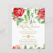 Duldative Rote Rosen Wasserfarben Gold Ampersand (Vorne/Hinten)