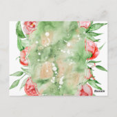 Duldative Rote Rosen Wasserfarben Gold Ampersand Postkarte (Rückseite)