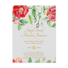 Duldative Rote Rosen Wasserfarben Gold Ampersand