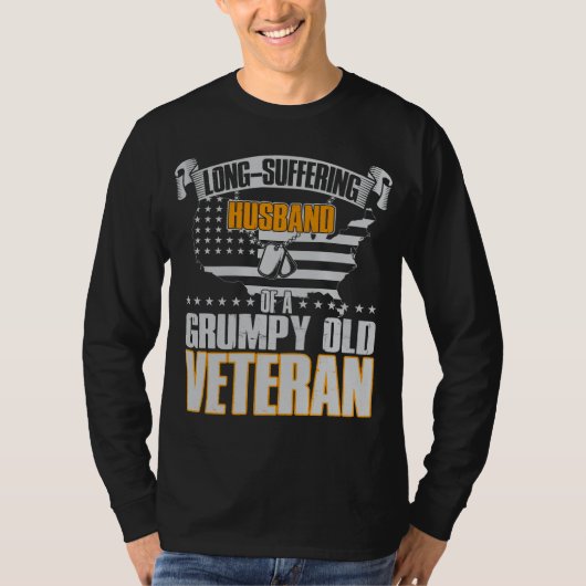 Duldsamer Ehemann eines mürrischen alten Veterans T-Shirt (Vorderseite)