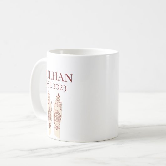 Dulhan Bride Tasse mit Jahr (Vorderseite Links)