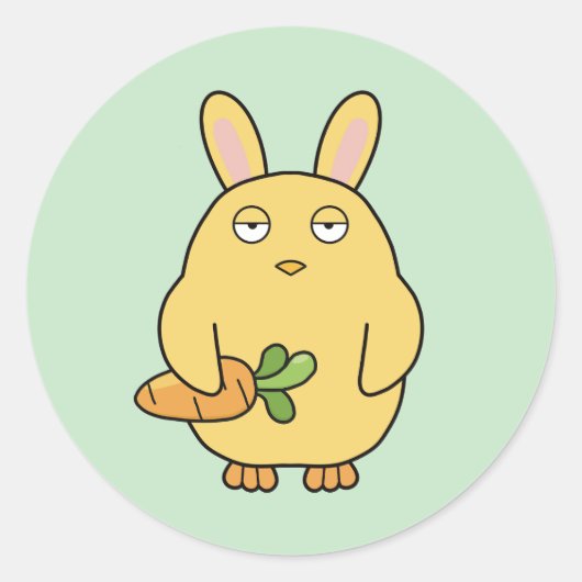 Dull Chick, Floppy Ohren Runder Aufkleber (Vorderseite)